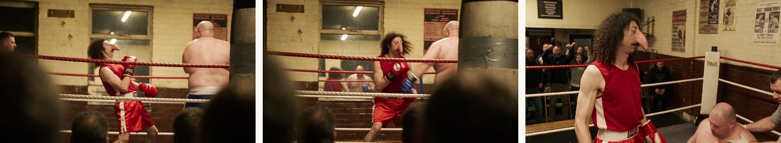 Scene 11 — three frames from the cut used in the final film.