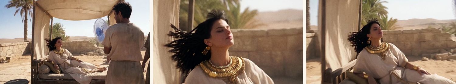 Scene 03 — three frames from the cut used in the final film.