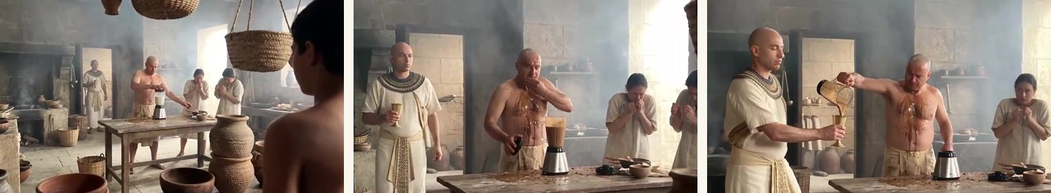 Scene 06 — three frames from the take used in the final cut.