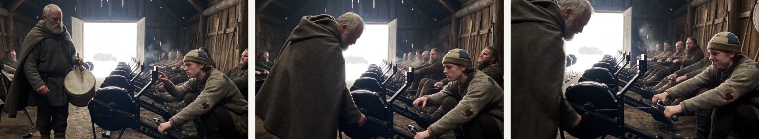 Scene 09 — three frames from the cut used in the final film.