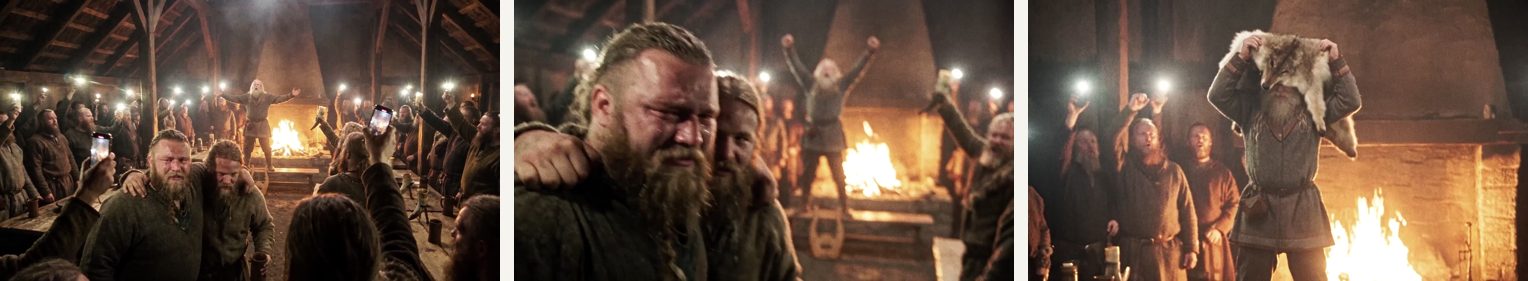 Scene 14 — three frames from the cut used in the final film.