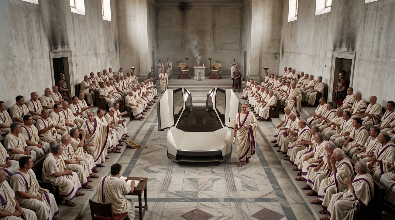@Image 1 for the video — the Senate after the arrival, the scribe in the foreground.