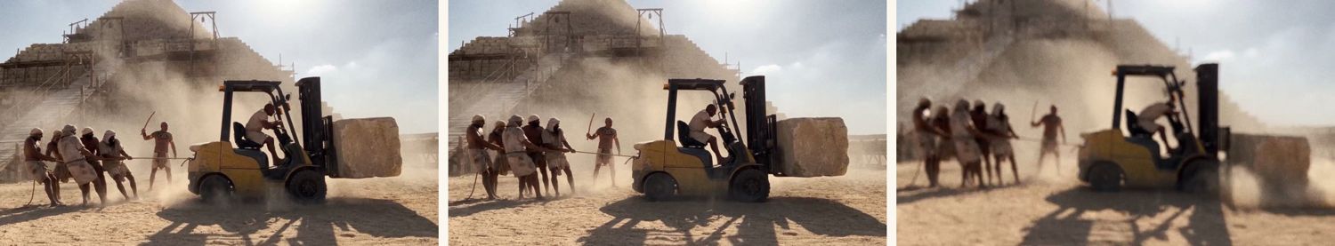 Scene 02 — three frames from the cut used in the final film.