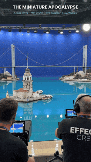 The finished take — one handheld shot, one very unlucky miniature. Open this document in Google Docs to watch it play.