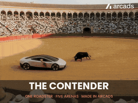 The Contender — five arenas, one car, made entirely in Arcads. (Open this document in Google Docs to watch it play.)