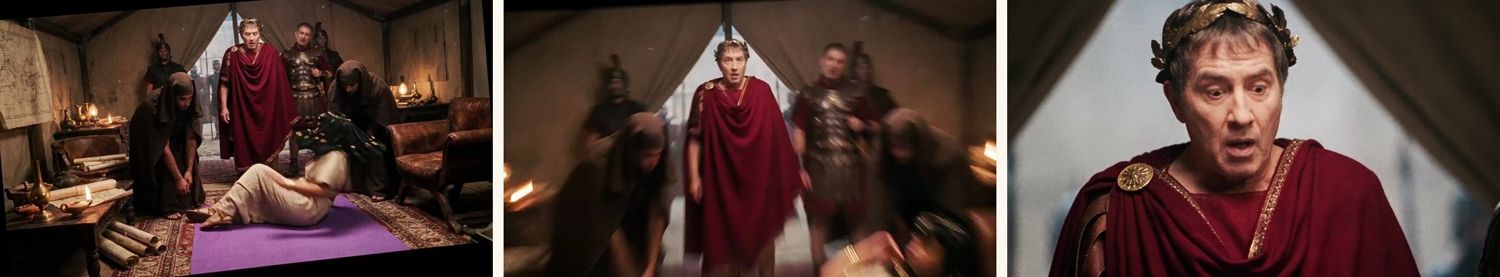Scene 11 — three frames from the cut used in the final film.