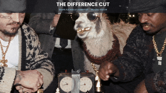 The finished film, 1:09–1:12: cuts 13 and 14, one second apart, two different patterns. (Open this document in Google Docs to watch it play.)
