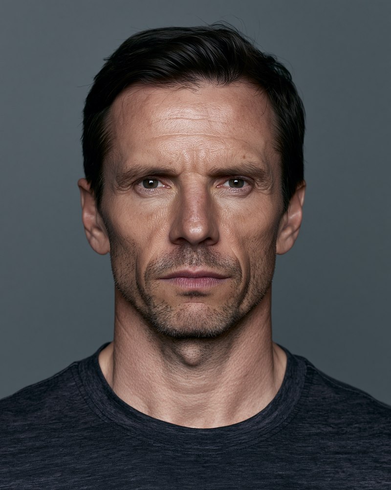 Face — the guard; his wardrobe is written, not referenced
