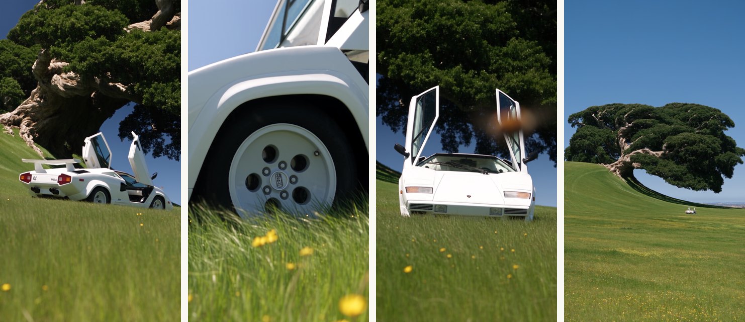 @Video 1 — the master: this finished film itself. It supplies the camera, the cuts, the tree, the wind, the bee and the sound — everything except the car.